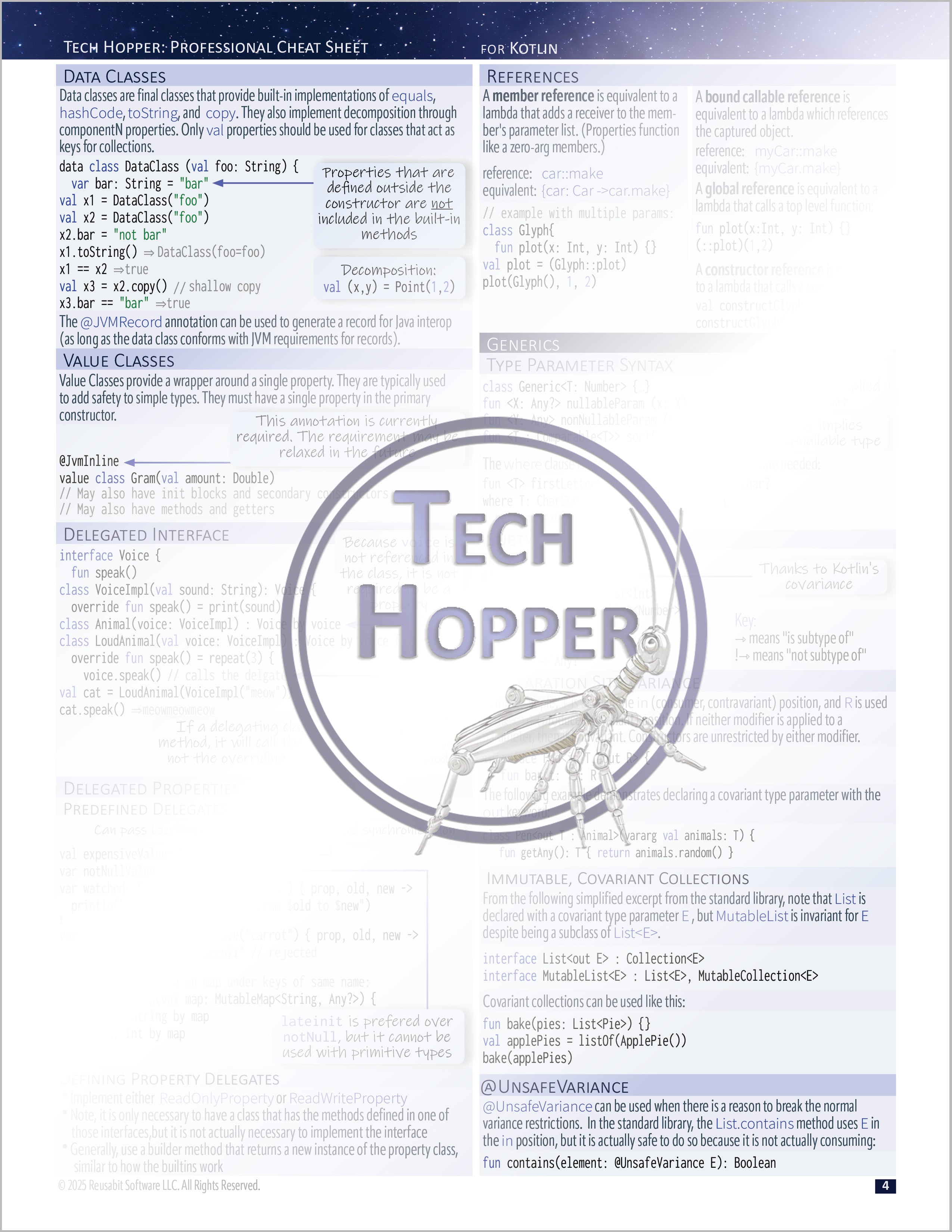 Tech Hopper: Professional Cheat Sheet for Kotlin